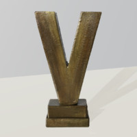 Bronzefarbener Pokal in V-Form für vorbildliches Volontariat