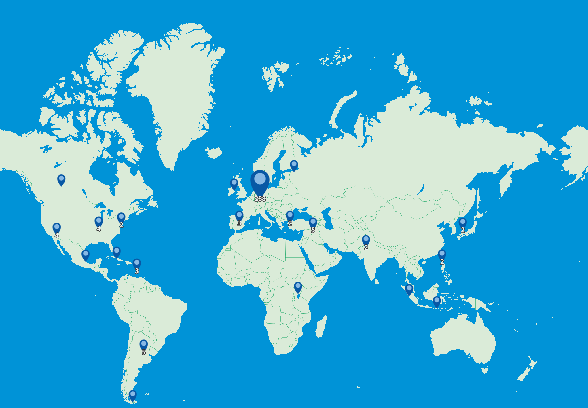 Interaktive Karte von ICOM zum Internationalen Museumstag / Map data © OpenStreetMap contributors, Microsoft, Facebook, Inc. and its affiliates, Esri Community Maps contributors, Map layer by Esri Weltkarte mit eingetragenen Aktioenn rund um den Internationalen Museumstag