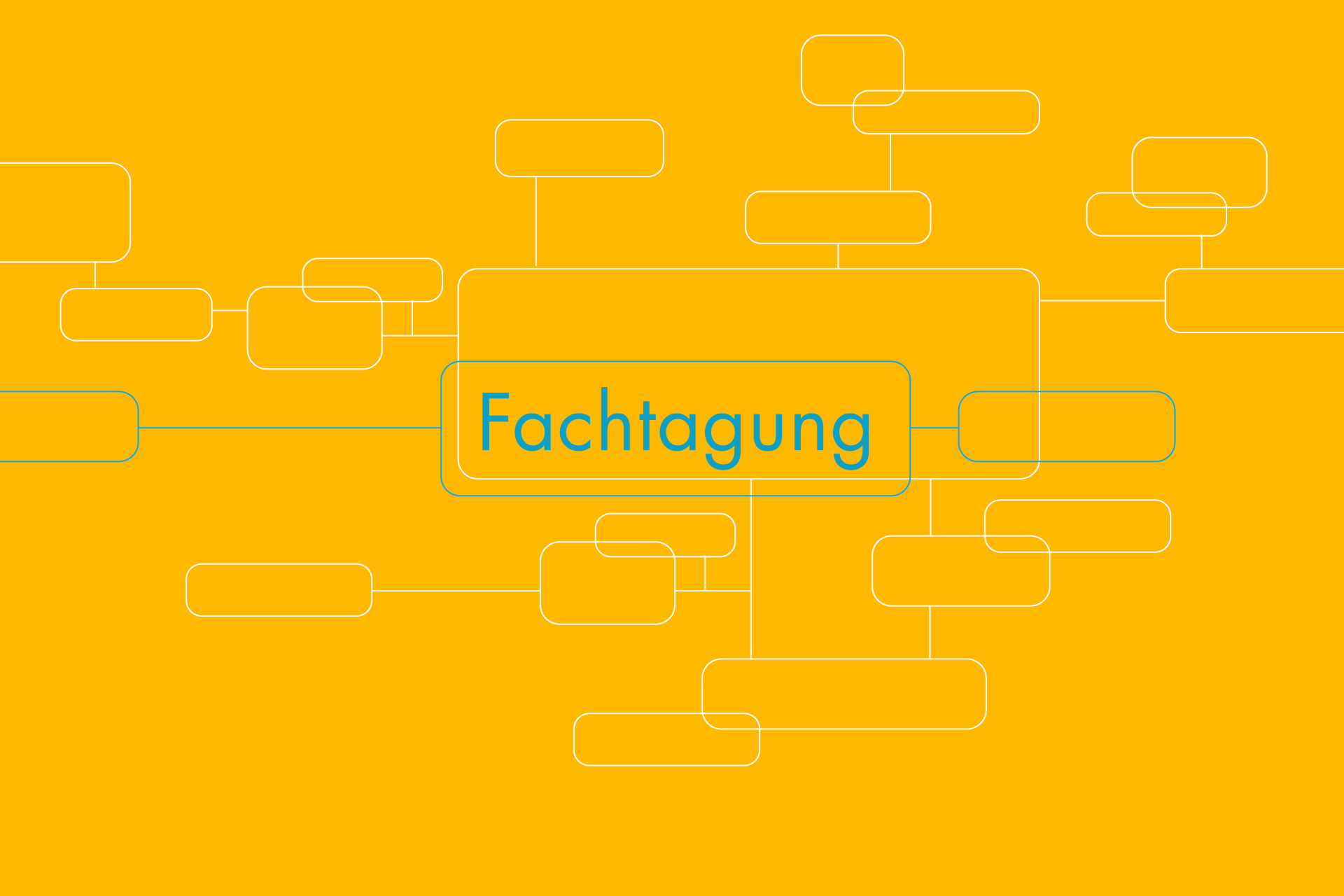 Grafik in Mind Map-Optik mit dem Wort Fachtagung